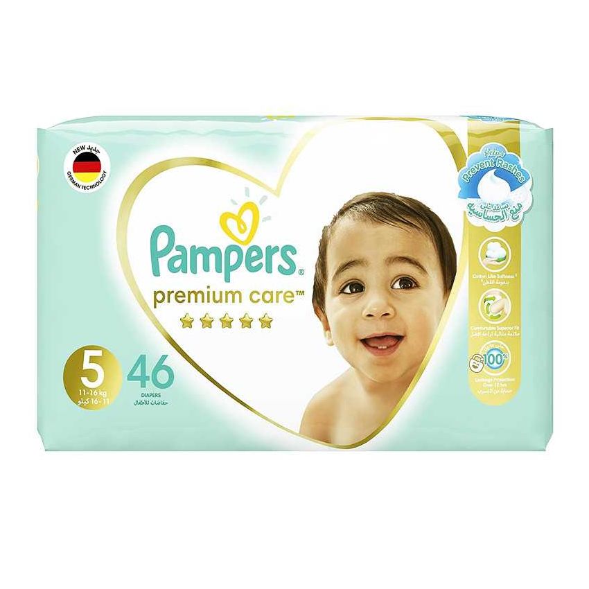PAMPERS 5 PREMIUM CARE (46) PCS.