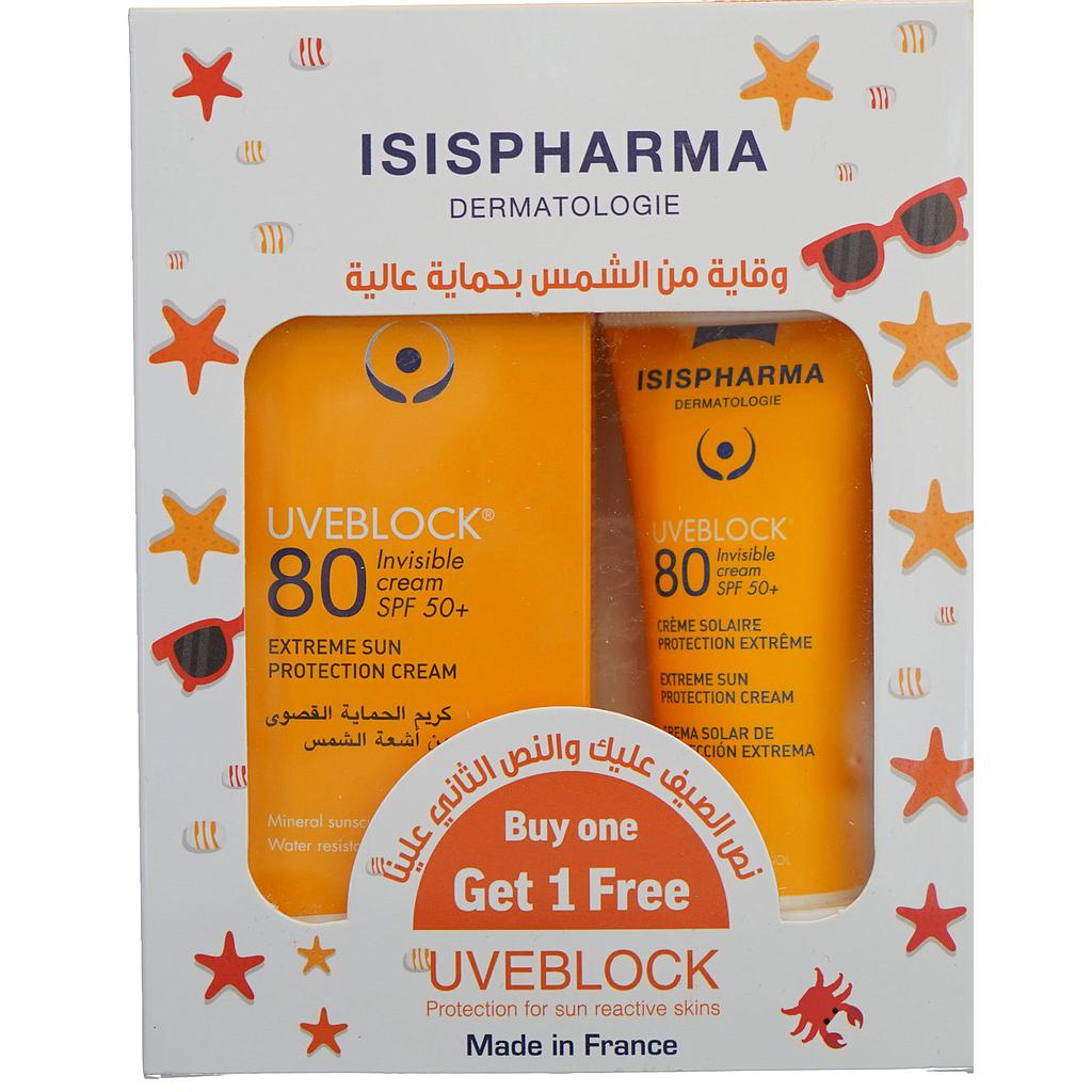 ISISPHARMA UVEBLOCK 80 50+ SPF INVISIBLE CREAM 40 ML OFFER 1+1