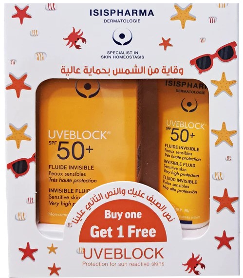 ISISPHARMA UVECLOCK 50+ SPF INVISIBLE FLUID 40 ML OFFER 1+1