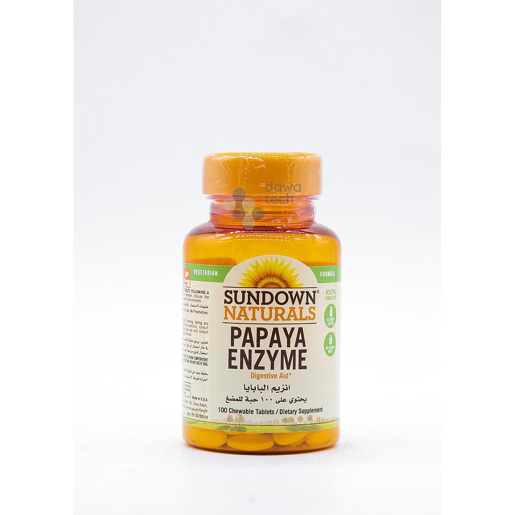 SUNDOWN PAPAYA ENZYME 100 CHEWABLE TAB