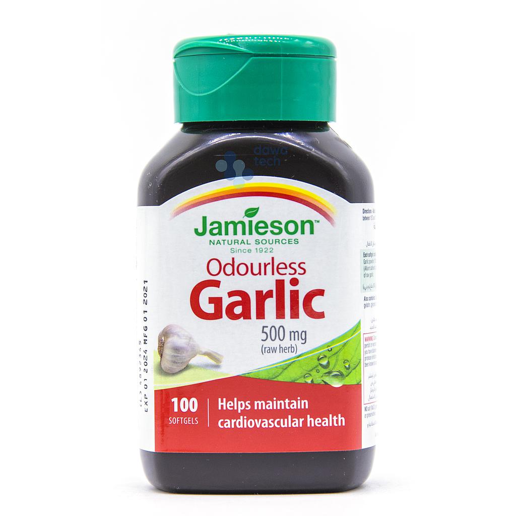 JAMIESON ODOURLESS GARLIC 500 MG  100 SOFTGELS